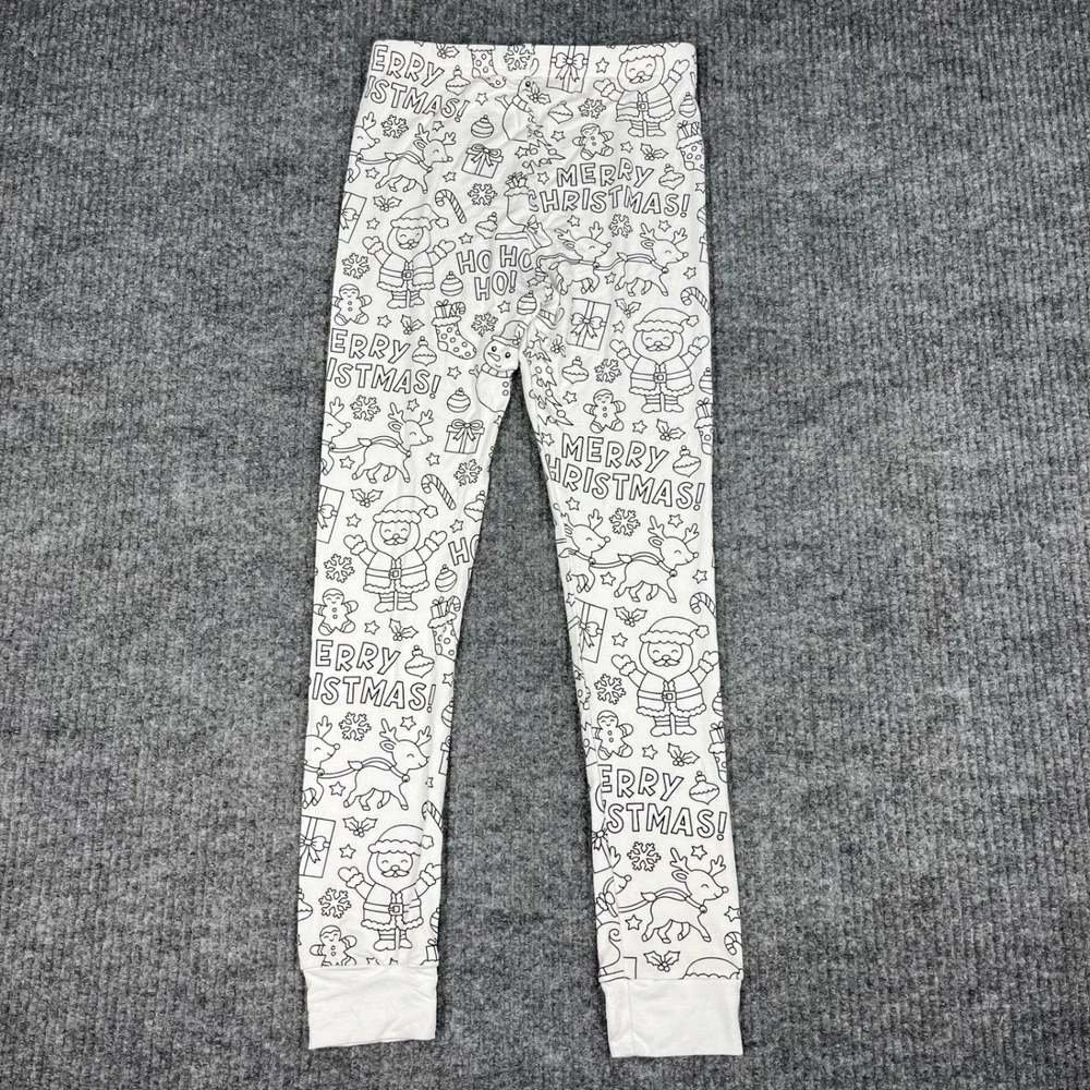Caden Lane Pajama SET Kids 9/10 Coloring Christmas Bamboo Holiday PJs NEW